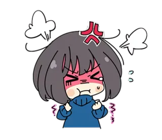 😡 angry, cartoon, irritated, chibi, frustrated, expression telegram sticker