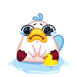 😭 утка, грустный, плачет, игрушка, милый, животное telegram sticker