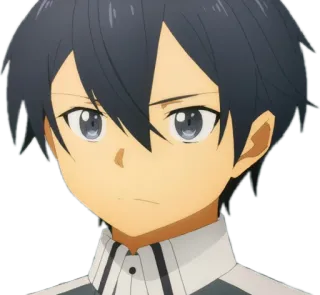 😕 Kirito Sword Art Online anime, character, male, kirito, sword art online telegram sticker