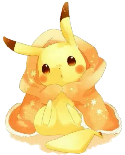 🧣 Pikachu Pokemon โปเกมอน, ปิกาจู, น่ารัก, สีเหลือง, อนิเมะ telegram sticker