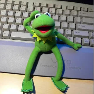 😃 Kermit VIDEO AUDIO IN OPERATION Kermit the Frog, Muppet, Green Frog, Plush Toy, Keyboard, Office Supplies, Video Audio In Operation telegram sticker