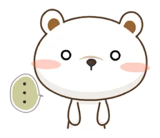 😳 oso, lindo, animal, dibujo animado, kawaii telegram sticker