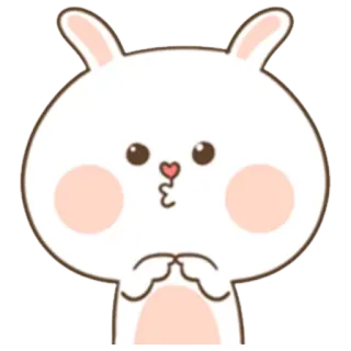 😚 conejo, lindo, animal, dibujo animado, kawaii, conejito, corazón whatsapp sticker