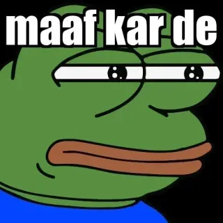 😂 maaf kar de kikker, meme, internet meme, pepe whatsapp sticker
