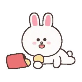 🐻 coniglio, carino, cartone animato, animale, adesivo, kawaii whatsapp sticker
