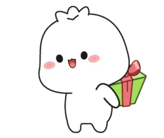 🌟 lindo, kawaii, regalo, presente, dibujos animados, personaje telegram sticker