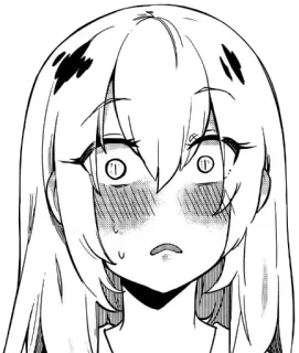 😳 anime, manga, girl, blush, cartoon, expression, shocked, fear telegram sticker