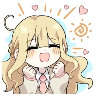 💬 Anime, Dibujos animados, Lindo, Feliz, Chica, Kawaii, Alegre whatsapp sticker