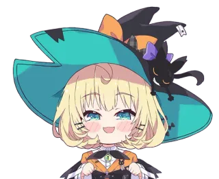 🤪 Anime, Desenho animado, Fofo, Bruxa, Halloween telegram sticker