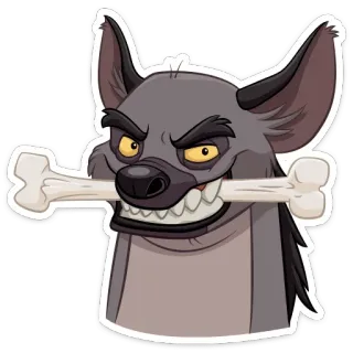 😡 Shenzi The Lion King Мультфильм, Гиена, Кость, Животное, Дисней, Злодей telegram sticker