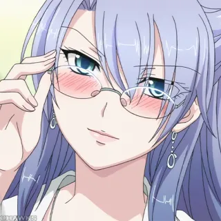🌡 动漫, 女人, 眼镜, 卡通 telegram sticker