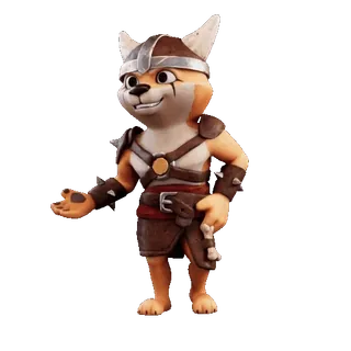 🕺 antropomórfico, cachorro, armadura, capacete, personagem, animal, viking telegram sticker