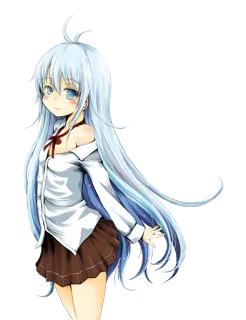 😏 Anime, Garota, Mangá, Fofa, Desenho animado, Estudante, Cabelo comprido telegram sticker