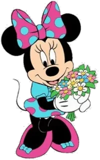 💐 Minnie Mouse cartoni animati, topo, Disney, Minnie, fiori telegram sticker