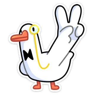 ✌️ chim, biểu tượng hòa bình, nhãn dán, kính một tròng, phim hoạt hình telegram sticker
