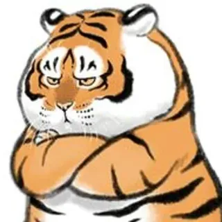 🐯 เสือ, สัตว์, น่ารัก, การ์ตูน, ภาพประกอบ, เศร้า whatsapp sticker