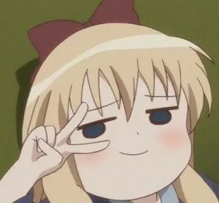 😏 Anime, Dibujos animados, Lindo, Chica, Signo de la paz whatsapp sticker