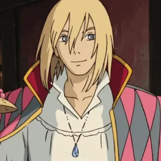 🐇 Howl Howl's Moving Castle Anime, Fantasía, Studio Ghibli, Howl, Rubia, Collar telegram sticker