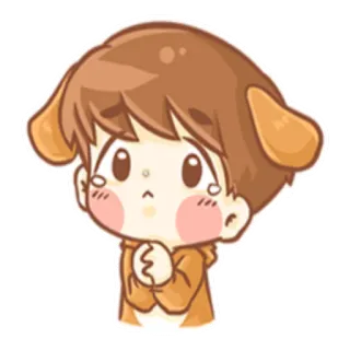 😞 Desenho animado, Fofo, Triste, Filhote, Cachorro, Chorando, Anime telegram sticker