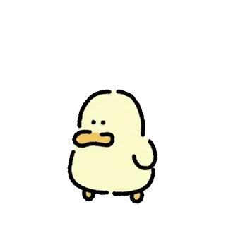 💬 anatra, carino, cartone animato, animale, giallo, uccello telegram sticker
