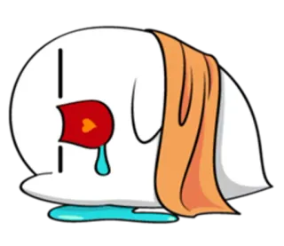 😴 verdrietig, huilen, spook, tranen, cartoon telegram sticker