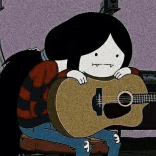 🖤 Marceline Adventure Time cartoon, vampire, guitar, music, animation, marceline, adventure time whatsapp sticker