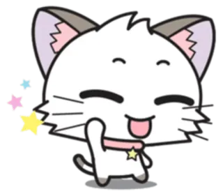 😅 cat, cute, sticker, cartoon, animal whatsapp sticker