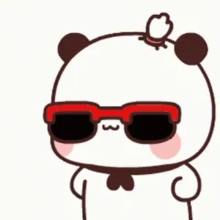 🎈 Panda, süß, Cartoon, Tier, Sonnenbrille, Bär, Stinkefinger telegram sticker