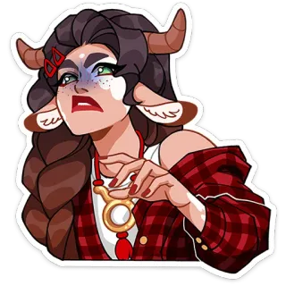 ⭐ телец, зодиак, астрология, гороскоп, персонаж, фэнтези, девушка telegram sticker