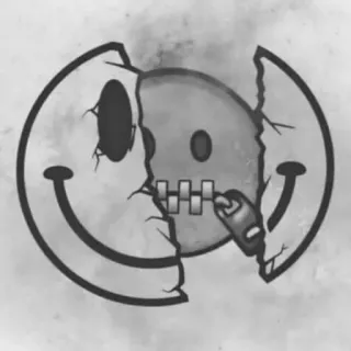 🙂 smiley, mask, zipper, creepy, horror, sad, emotion, hidden telegram sticker