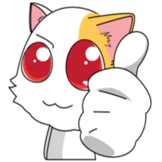 👍 猫, 点赞, 可爱, 动物, 积极, 卡通 whatsapp sticker