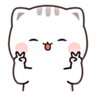 ✌ cat, sticker, cute, peace, animal telegram sticker