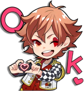 ❤️ Ok Anime, Personaje, Chibi, Corazón, Lindo, Dibujos animados whatsapp sticker