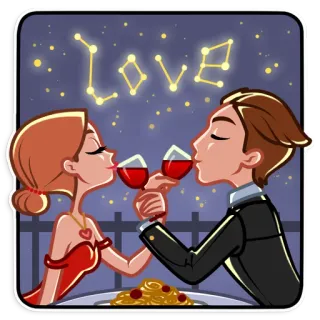 🍷 LOVE Paar, Liebe, Romantik, Wein, Date, Feier telegram sticker