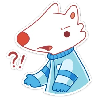 🤨 Hund, Cartoon, Frage, Ausruf, verwirrt, Pullover telegram sticker