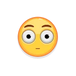 😳 Эмодзи, Лицо, Выражение, Желтый, Глаза telegram sticker