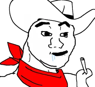 😦 meme, cowboy, smoking, neckbeard telegram sticker
