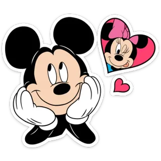 ❤️ Mickey Mouse cartoon, disney, love, minnie mouse, heart, classic, mouse telegram sticker