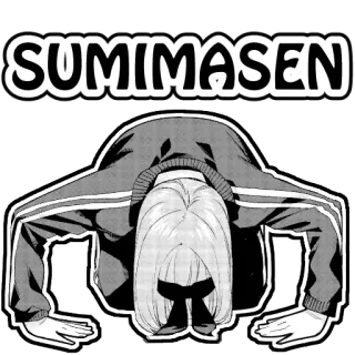 🙇‍♀ SUMIMASEN Anime, Maaf, Maaf, Sumimasen, Manga, Karakter whatsapp sticker
