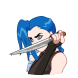 π Jinx Arcane Jinx, Arcane, League of Legends, Capelli blu, Cartone animato, Personaggio telegram sticker