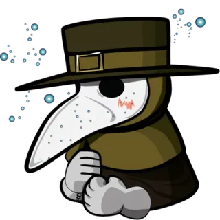 😪 médecin de peste, masque, médical, médiéval telegram sticker