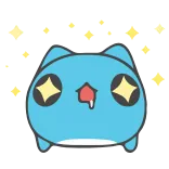 🤩 gatto, carino, kawaii, sticker, blu telegram sticker