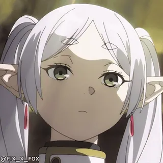 😒 动漫, 精灵, 可爱, 漫画, 角色, 女性 telegram sticker
