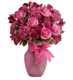 😥 Blumen, Strauß, Vase, Rosen, Rosa, Blumenarrangement telegram sticker