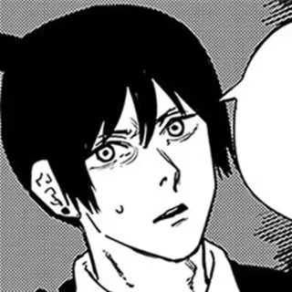 🐚 Yoru Chainsaw Man Yoru, War Devil, Chainsaw Man, manga, anime, black and white telegram sticker