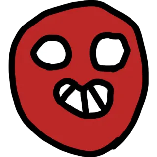 😬 faccia, cartone animato, rosso, semplice, sorriso telegram sticker