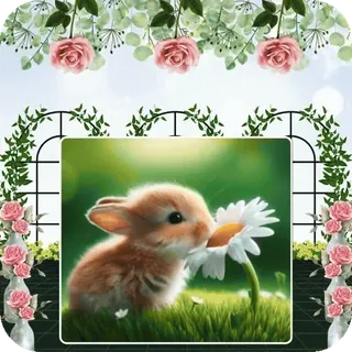 🥰 bunny, rabbit, cute, flower, animal, spring telegram sticker