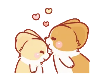 😘 мультик, животные, корги, любовь, милый telegram sticker