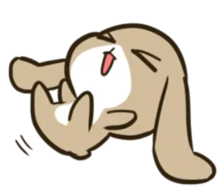 🤣 coelho, fofo, animal, desenho animado, feliz, deitado whatsapp sticker