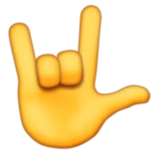 🤟 Rock on, Handzeichen, Emoji, Rock 'n' Roll, Pommesgabel, Metal, Gebärdensprache whatsapp sticker